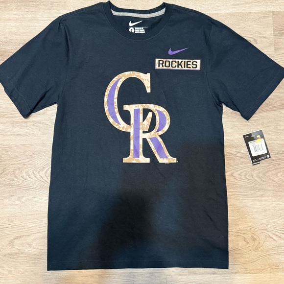 Rare 2000s vintage Nike Camo Pack Rockies Men's Graphic T-Shirt Deadstock Size S - Picture 1 of 5